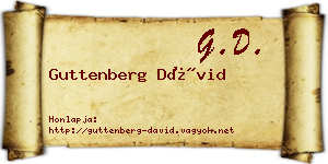 Guttenberg Dávid névjegykártya